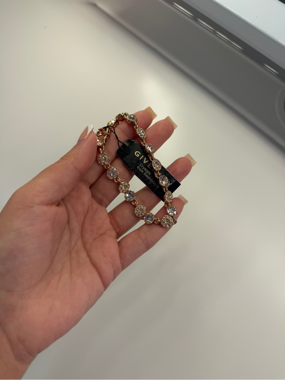 Givenchy Rose Gold Crystal Link Bracelet